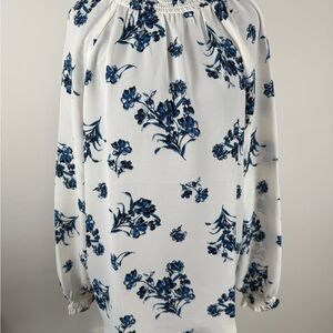 LOFT Blue Floral Blouse